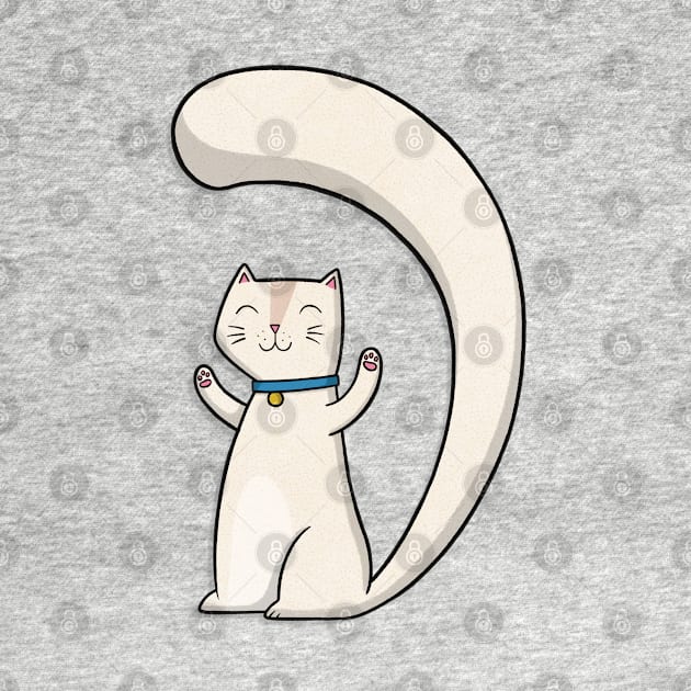 Happy White Cat by Drawn to Cats